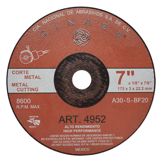 Disco de Corte de Alto Rendimiento CINASA  - Uso Industrial