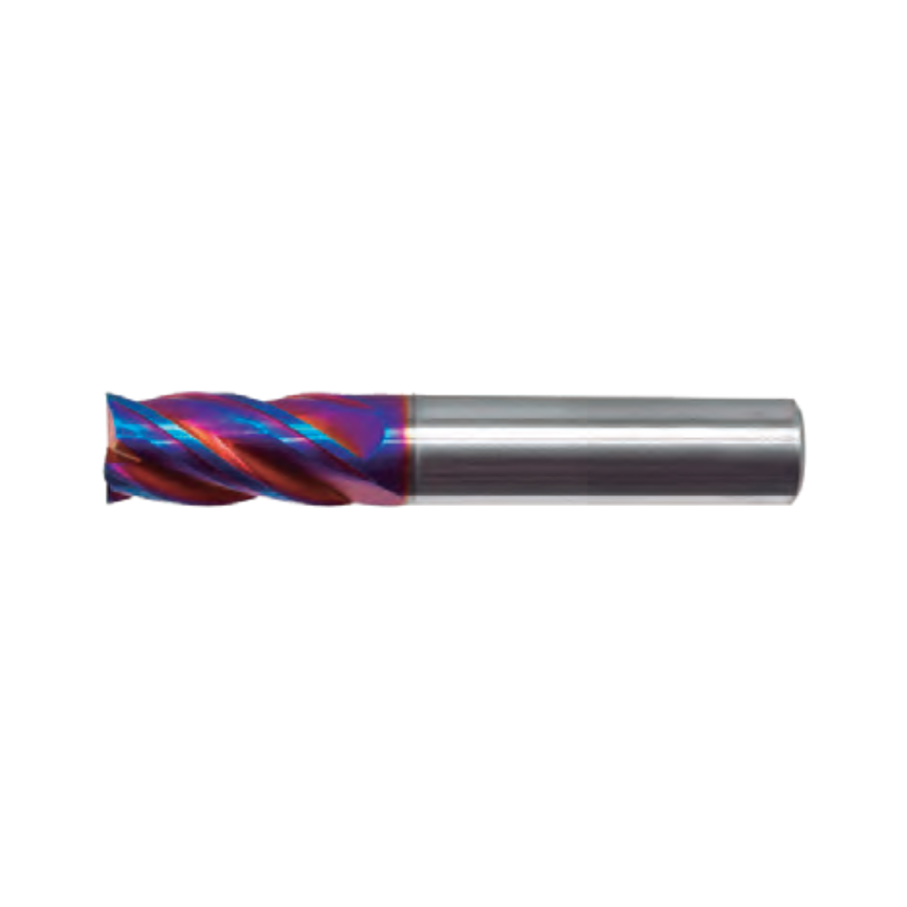Cortador de carburo p/ alta dureza 50HRC - 65HRC | 4F plano - V4 - Recubrimiento Power N |