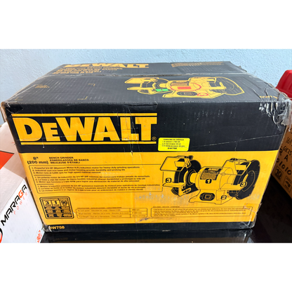 Esmeriladora de Banco DeWalt DW758 de 8" (205mm) - 3/4 HP - ¡LIQUIDACIÓN DE ÚLTIMAS PIEZAS!